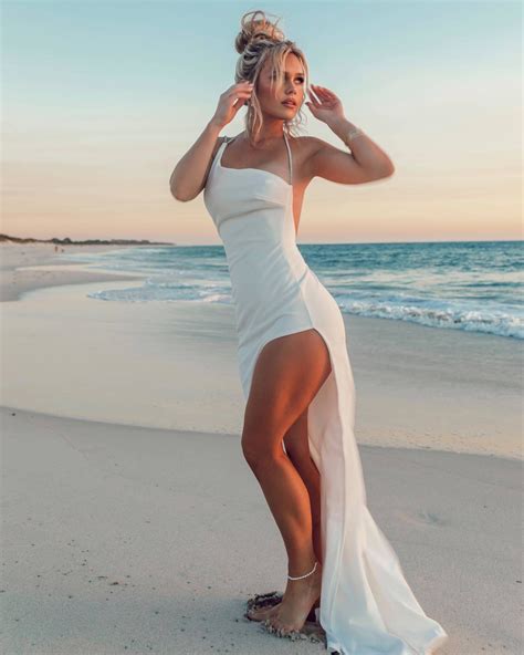 Hilde Osland Sexy Beach Photo Braless White Dress - Hot Celebs Home