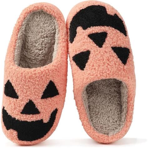 claquettes dhalloween en peluche fourrure pantoufles chaudes