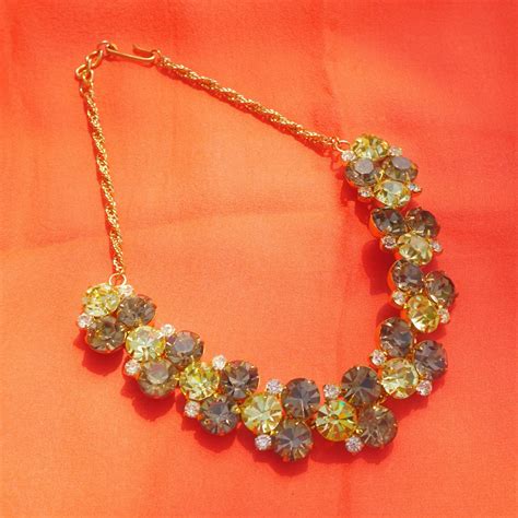 1960s Hobé Green Rhinestone Parure with Necklace, Bracelet and Earrings