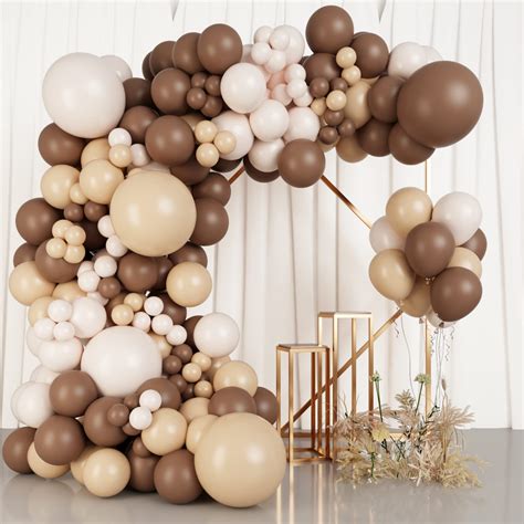 Buy RUBFAC 276pcs Brown Balloons Garland Arch Kit with Double-Stuffed