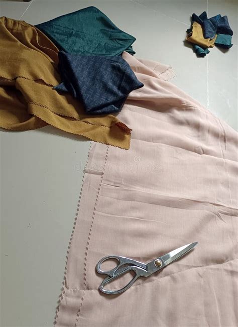 cutting cloth   clothes stock image image  cutting sewing