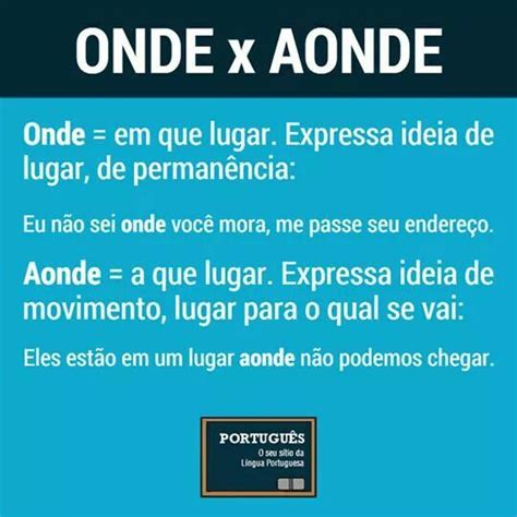 Onde x Aonde | Dicas de portugues, Significado de palavras, Teste de ...