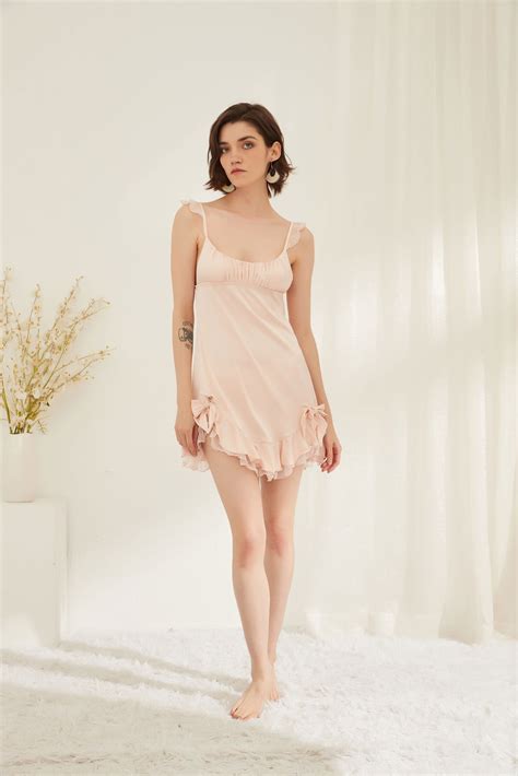 Sexy Cozy Flowy Pink Slip Nighdress – Risette