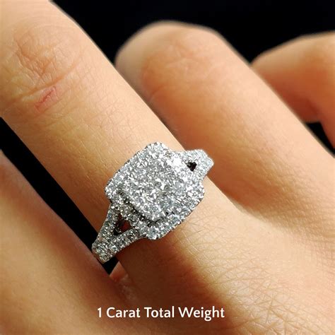 wedding rings square diamond  white gold square diamond halo