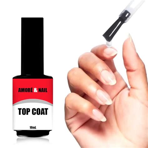 Top Coat Para Unha De Gel - Top Coat Selante Alto Brilho Para Unhas De Gel Salão AMORÉ & NAIL 10ml ...