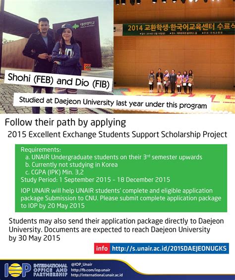 excellent exchange students support scholarship project fakultas