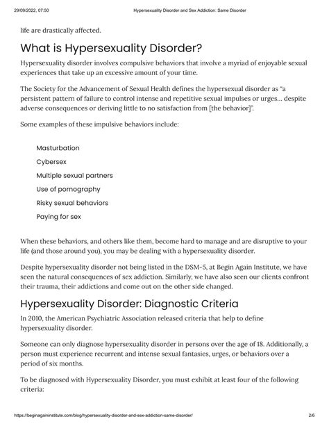 hypersexuality disorder  sex addiction  disorder