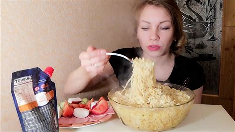 Мукбанг мивина лапша 5 пач. - YouTube