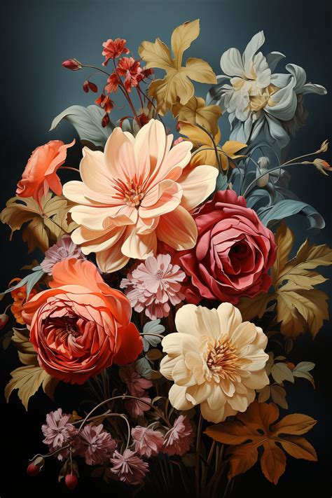 Vintage Floral Elegance Decoupage Paper, Flower Bouquet Digitally ...