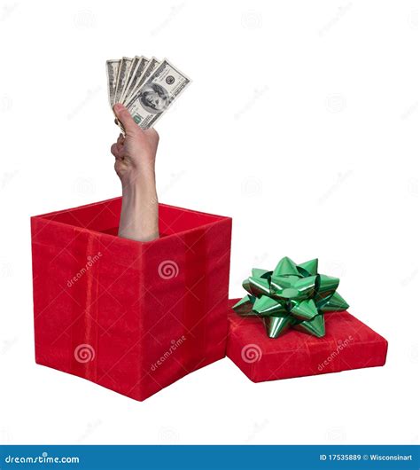 Caixa De Presente Do Presente De Natal Do Dinheiro Do Dinheiro Isolada