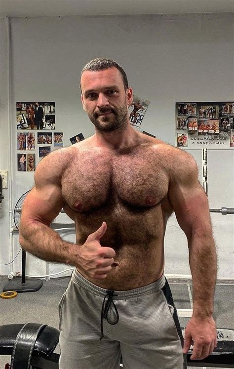 nude hairy muscle men big  man  white towel handsome hunk posing