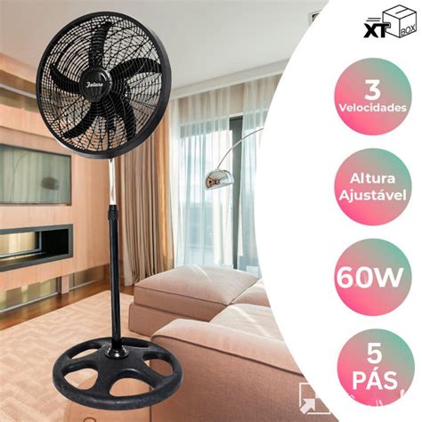 Ventilador De Chão Silencioso - Ventilador De Chao Coluna Inox Silencioso 5 Pás Power Turbo 130 Cm ...