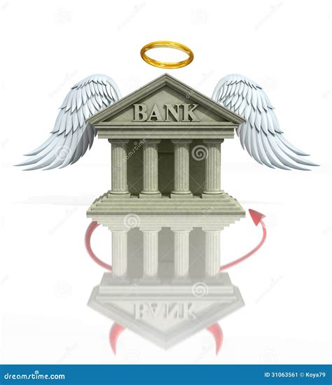 Angel Bank Seen As a Devil Bank in Reflection Stock Illustration