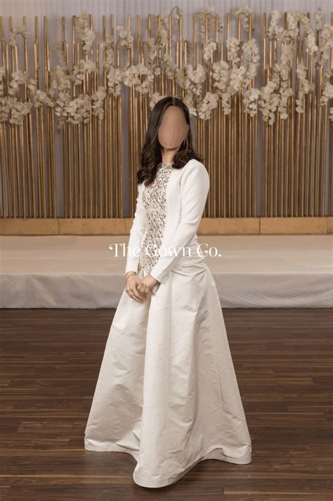 Magnificent Cream Gown with Beading Detail - The Gown Co.