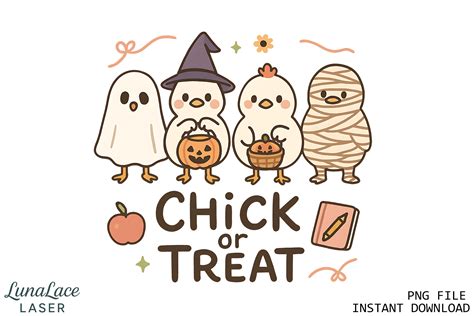Chick Trick or Treat Png Graphic by lunalacelaserds · Creative Fabrica