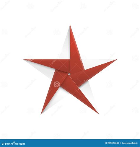 Paper Folded Star. Brown Origami Christmas Star Ornament Stock Vector