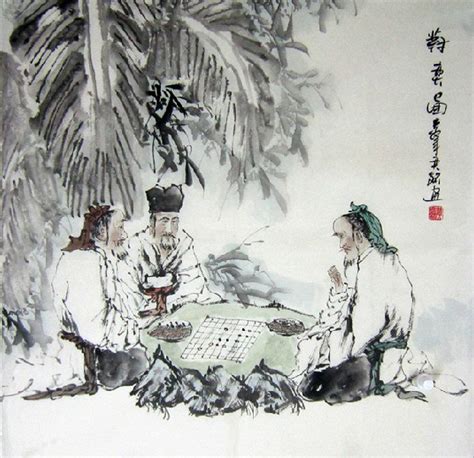 chinese painting  white hair  men chinese painting cnag