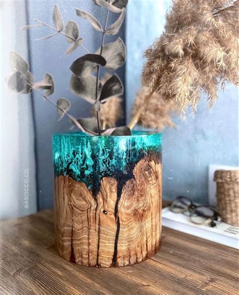 Ваза из смолы и дерева в наличии | Epoxy resin art, Diy resin projects ...