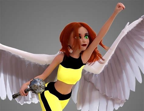 Hawkgirl Justice League Unlimited 3D model animated rigged | CGTrader