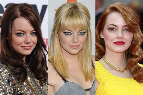 emma stones hair evolution    stars    red