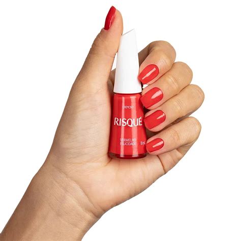 Esmalte Vermelho Da Risqué - ESMALTE RISQUE VERMELHO FELICIDADE - Atacadão dos esmaltes