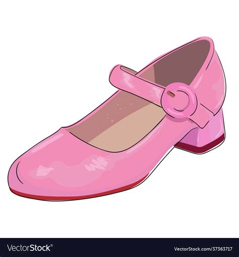 Clip art girls shoe a small pink shoe Royalty Free Vector