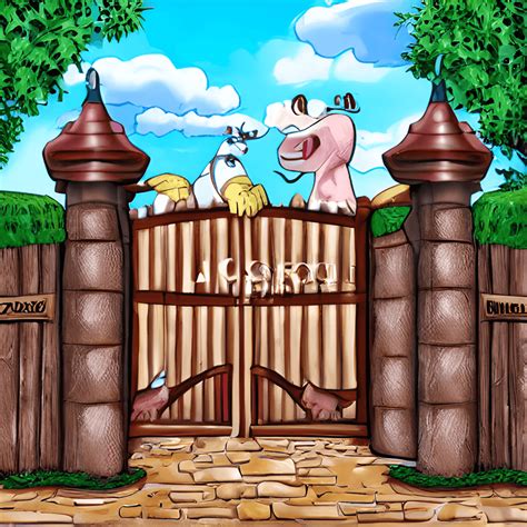 Magical Zoo Gate Cartoon · Creative Fabrica