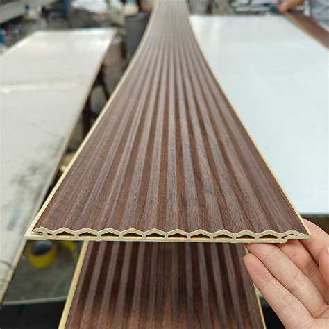 newest design composite wood cladding fluted wpc corrugated wall panel