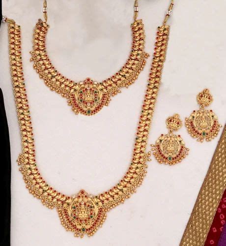 bridal wear brass gold plated haram necklace set  rs set  mumbai