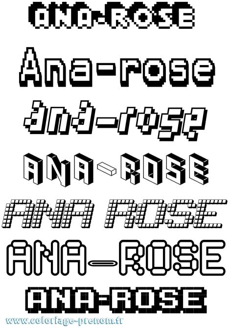Coloriage du prénom Ana-rose : à Imprimer ou Télécharger facilement