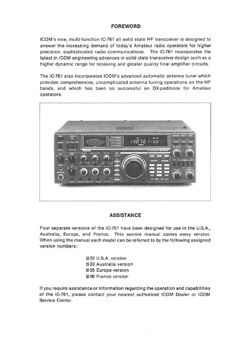 ICOM IC-761 SERVICE MANUAL Service Manual download, schematics, eeprom ...