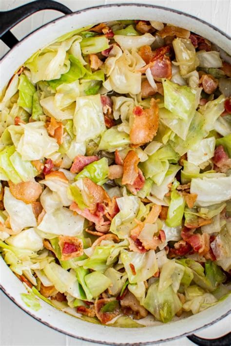 Fried Cabbage and Bacon - The Cookie Rookie®