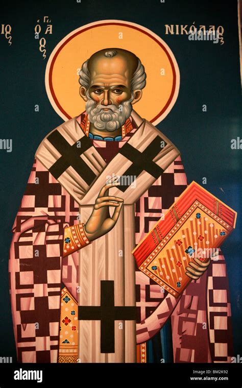 saint nicholas greek orthodox icon  res stock photography  images