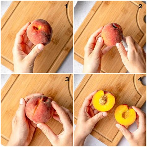 peach fruit cutting