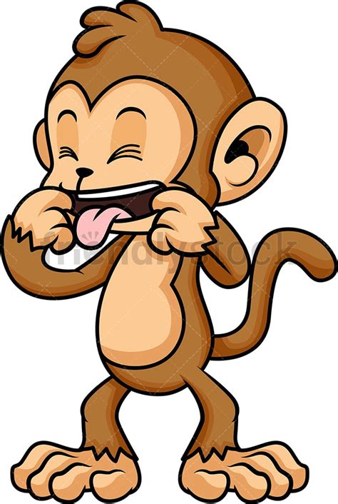 Silly Monkey Mocking Cartoon Vector Clipart - FriendlyStock