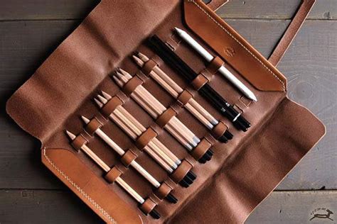Handmade Personalized Leather Pencil Case Roll | Gadgetsin