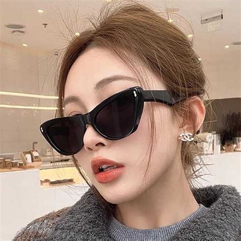 jual kacamata hitam wanita cool triangle large frame sunglasses