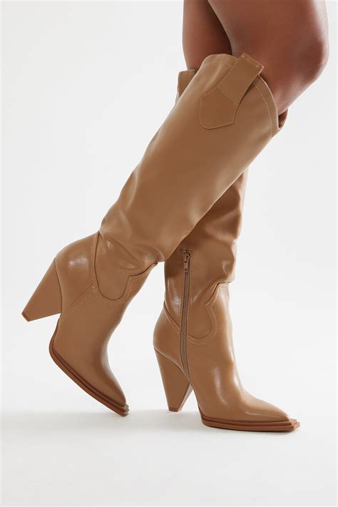 Augustine Cowboy Boots - Nude | Fashion Nova
