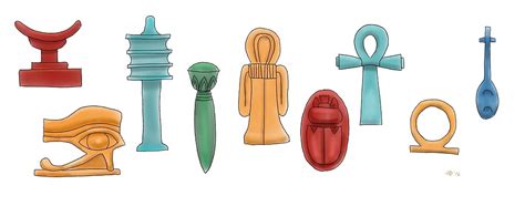 "Ancient Egyptian Amulets" by Leenasart | Redbubble