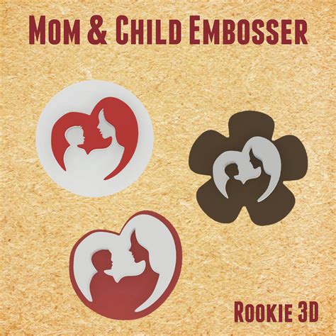 STL file FONDANT EMBOSSER - MOM AND SON・3D printable design to download
