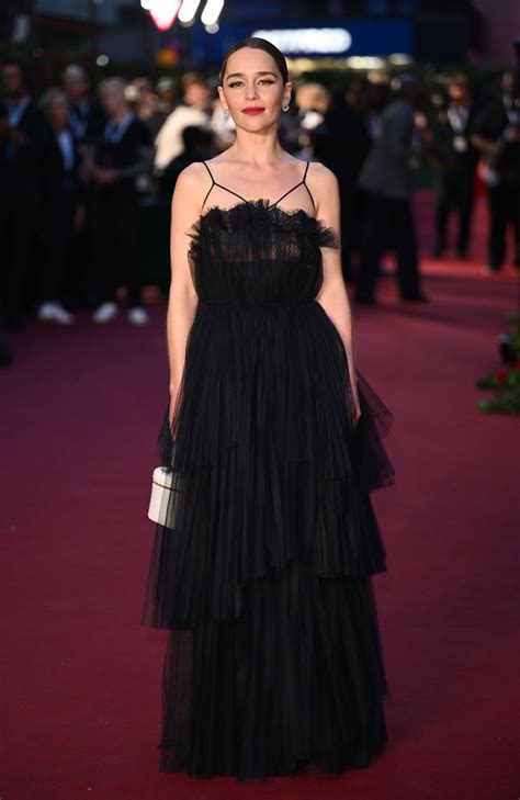 Emilia Clarke Stuns in Edgy Black Lace and Tulle Gown with Daring Cut