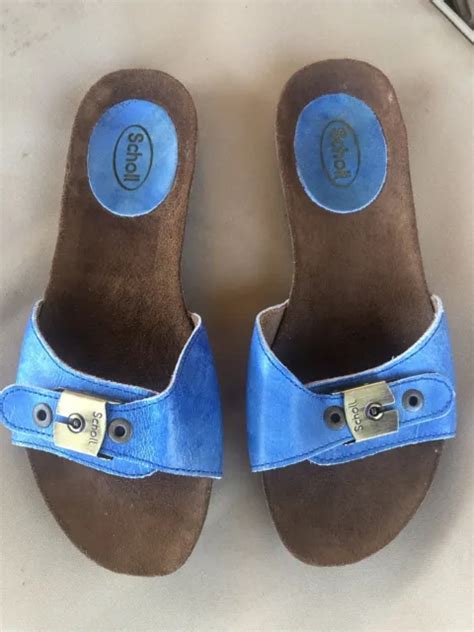 scholl leather  sandals striking blue scholl exercise sandals