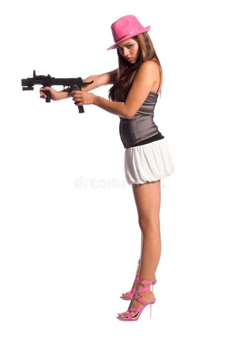gangster girl stock image image  fedora latina close