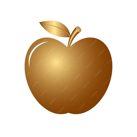 premium vector golden apple icon isolated  white background vector