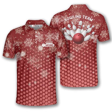 Christmas Lovely Snow Custom Bowling Shirts for Men - Primesty