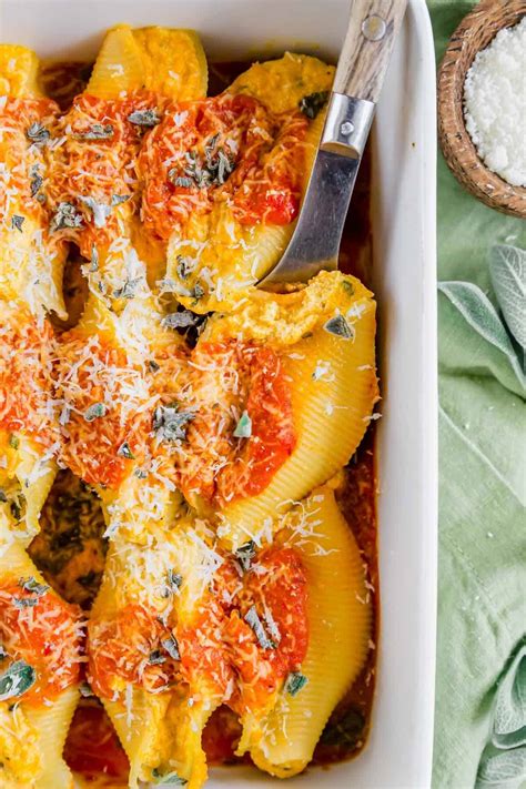 Pumpkin Stuffed Shells - Running to the Kitchen®