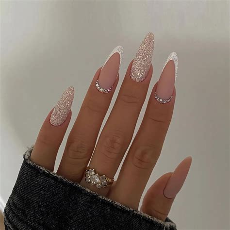 BABALAL Press On Nails - Medium Almond Shape, Pink Nude Matte, 24pcs