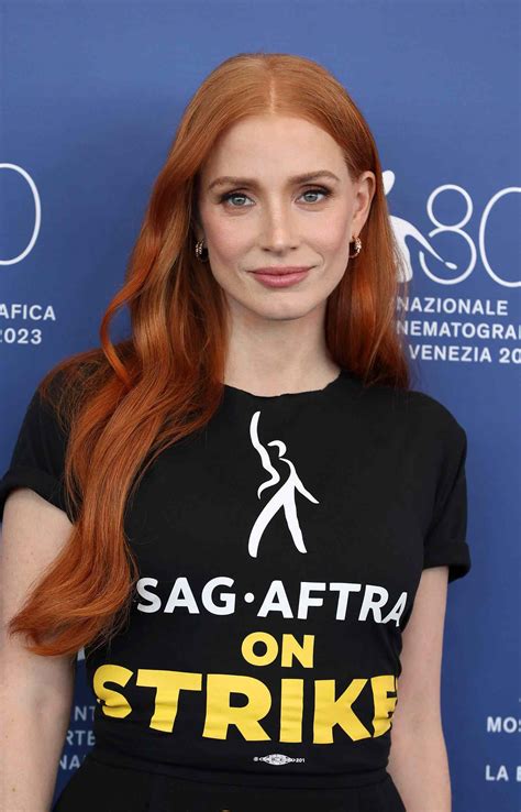 Jessica Chastain Supports SAG Strike at Venice Film Festival
