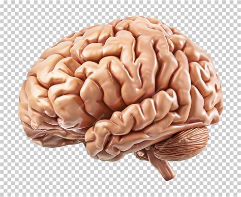 premium psd realistic human brain isolated  transparent background