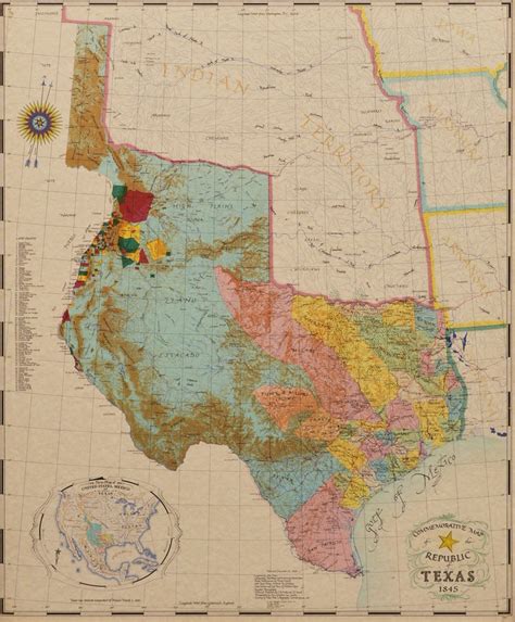 Framed 1845 Republic of Texas Map Reproduction sold at auction on 26th